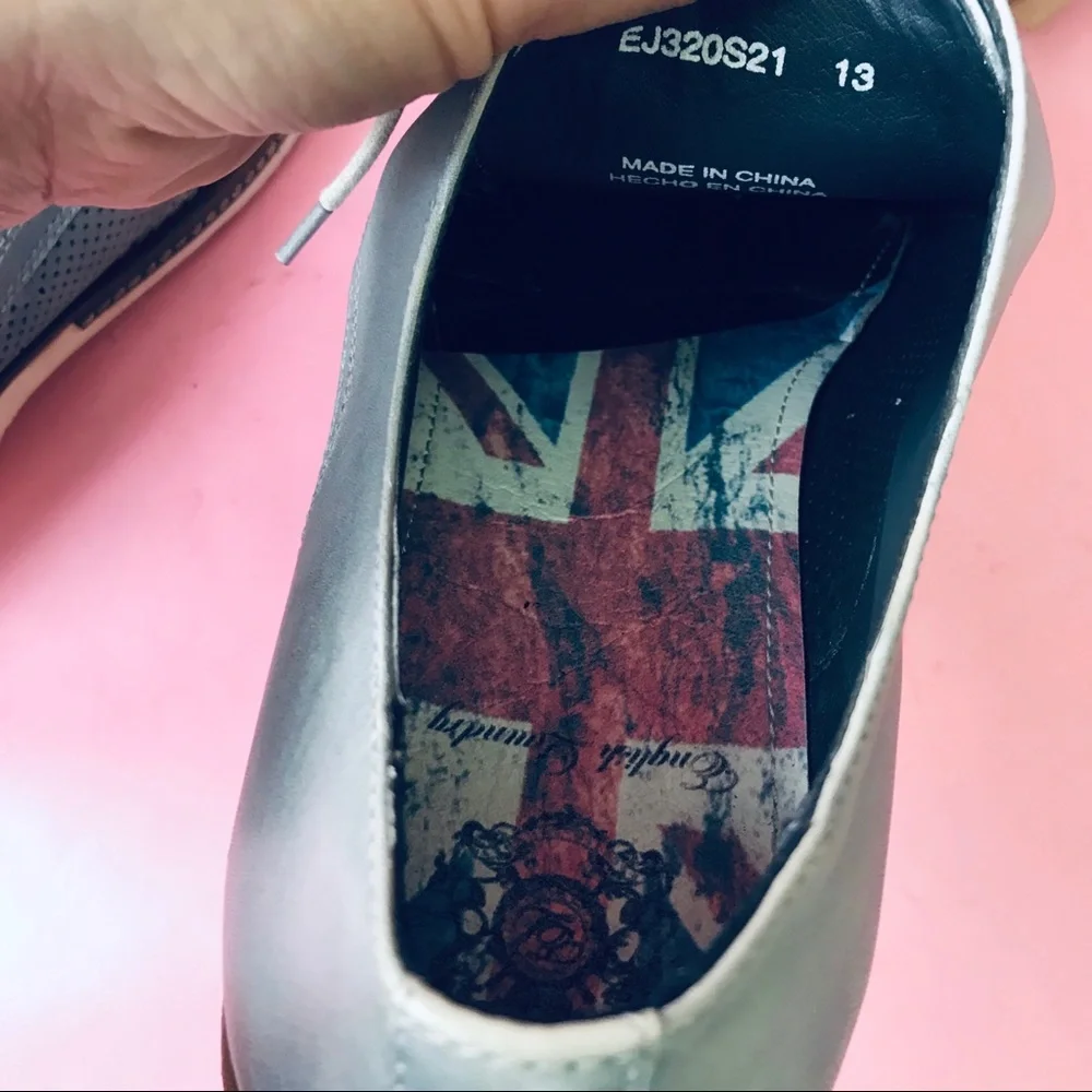 Grayish blue English Laundry leather shoes